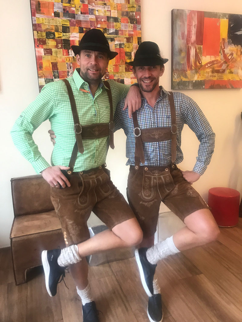 Guests dressed for Oktoberfest